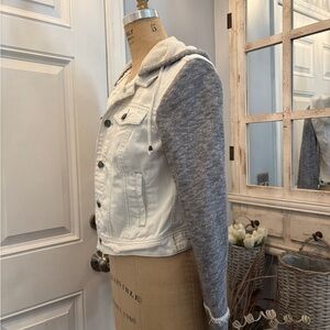 Free People Women's White & Gray Distressed Jacket S/P Urban Base Fallfashion